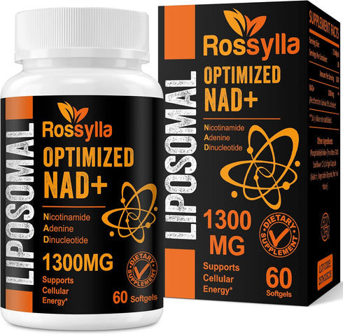 1300 MG Liposomal NAD+ Supplement, 120 Count, Highest Absorption for Aging Defense & Longevity