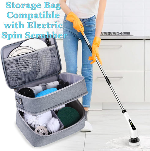 Portable Organizer Storage Bag for Electric Spin Scrubber Cleaning Brush, Carry Case for Bathroom Floor Windows