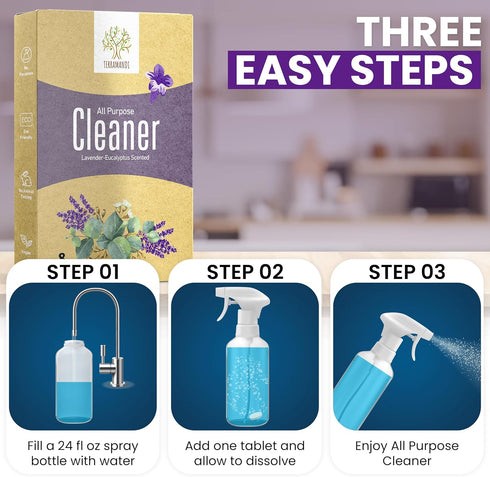 Terramandi 8 Count 192 oz 8x 24 All-Purpose Cleaner Refills - Multi-Surface Cleaning Tablets, - fl total (makes fl ox