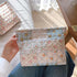 Floral Makeup Bag, Large Cotton Quilted Cosmetic Organizer, Aesthetic Portable Pouch for Women Girls Travel Accessories