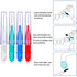 BBTO 100 Pcs Dental Brush Flosser for Braces, Interdental Brush Toothpick, Oral Dental Cleaners (Red, Blue, White,