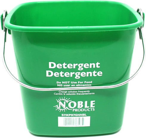 Small Green Detergent Bucket - 3 Quart Cleaning Pail - Set of 3 Square Containers by Noble Products