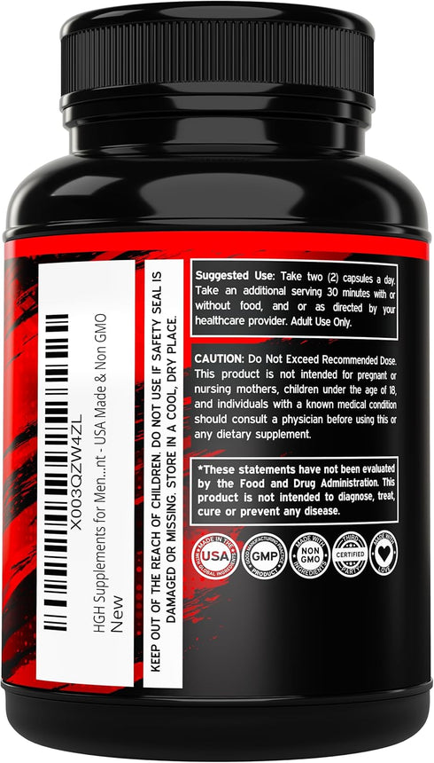 HGH Supplements for Men & Women (120 Count) 1500mg for Muscle Growth & Healthy Human Growth Hormone Levels