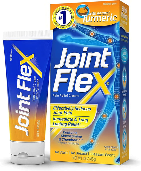JOINTFLEX Pain Relief Cream with Turmeric, 3 Ounce Tube for Arthritis Joint Pain Relief