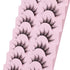 Manga Lashes Natural Look False Eyelashes, 3D Volume Mink Wispy Fluffy Spiky Pack, Korean Japanese Cosplay, 7 Pairs by