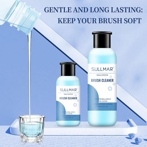 Nail Brush Cleaner for Acrylic Nail Art, Quickly Cleans Nail Brush Liner, Salon Use at Home, 75Ml/2.5FL.OZ
