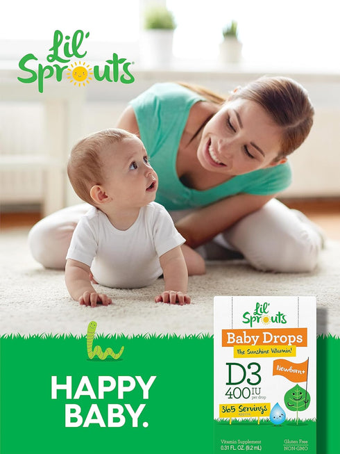 Carlyle Baby Vitamin D3 400 IU Liquid Drops, .31oz (9.2 mL), 1 Year Supply (365 Servings), Vegetarian, Non-GMO