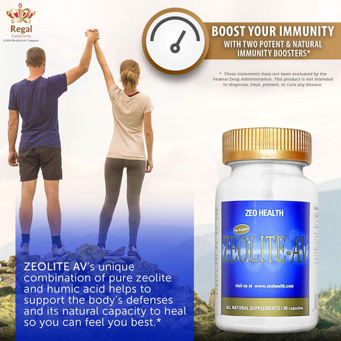 ZEOLITE–AV Capsules, Immune System Booster with Humic Acid, Restore Trace Minerals, 90 Count