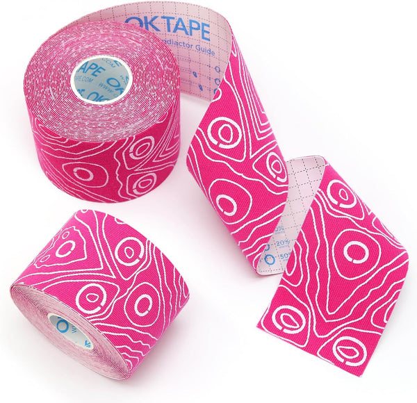 OK TAPE Uncut Kinesiology Tape Roll - Pro Adhesive & Water-Resistant K Tape for Pain Relief and Muscle Support (2" x