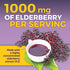 Viva Naturals 4-in-1 Daily Immune Support Supplement, 120 Capsules - 1000mg Sambucus Black Elderberry, Zinc, Vitamin C