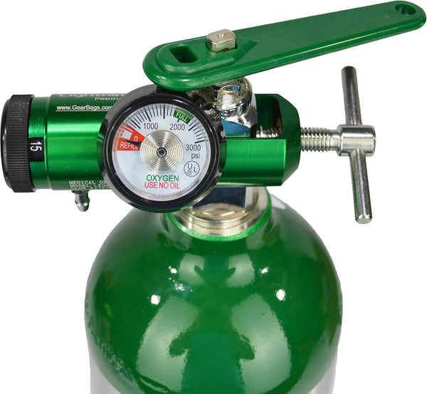 Lightning X Products O2 Mini Oxygen Regulator, CGA-870 Gauge, Flow Rate 0-15lpm with Wrench