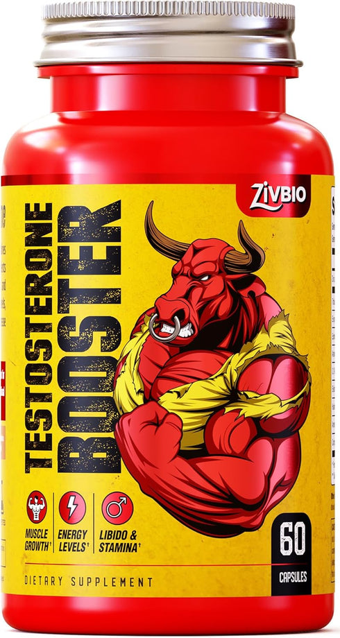ZIVBIO Testosterone Booster for Men - Male Enhancing Supplement for Muscle Growth, Energy,