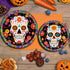 ZULYSTO 100 Pack (507" 509")-Disposable Set Day of the Dead Party Supplies Paper Plates + Plates for Halloween Party