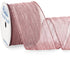 Ribbli Rose Pink Crinkled Wired Ribbon 2.5 Inch with Metallic Dusty Rose for Christmas Tree Topper, Gift Wrapping