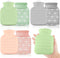 Amylove 3 Pcs Mini Hot Water Bottle - 320ml Silicone with Cover for Travel Pain Relief (Gray, Pink, Green)