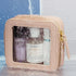 Small Clear Makeup Bag, Square Travel Cosmetic Case Organizer for Women (Pink)