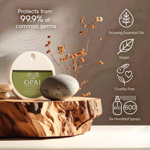 OPAL 1.18oz WELLNESS Hand Sanitizer Spray Travel Size Energizing Hand Sanitizer Therapy with Bergamot & Matcha