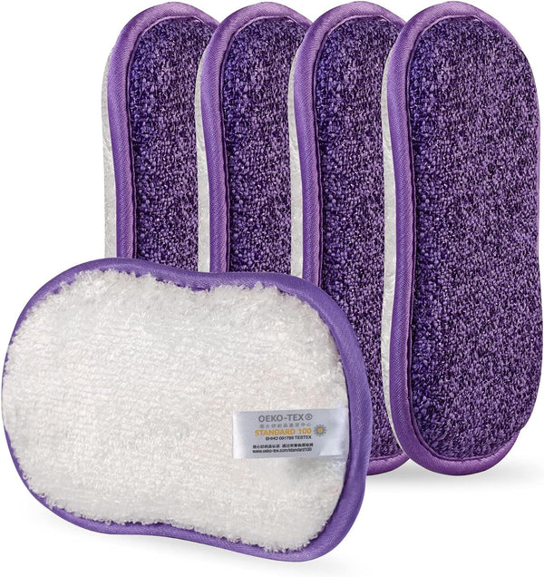 Kitchen Dish Sponge Scrubber Non Scratch, Reusable Washable Multipurpose Pads for Cleaning Sink and Pans