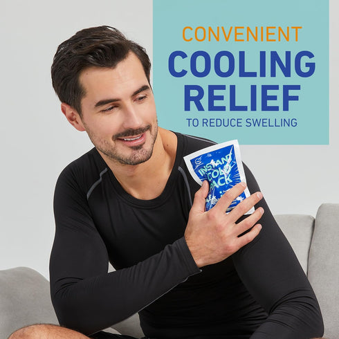 50 Packs Instant Ice Cold Pack, 6” x 4.5”, Disposable Ice Packs for Injuries, Cold Compress