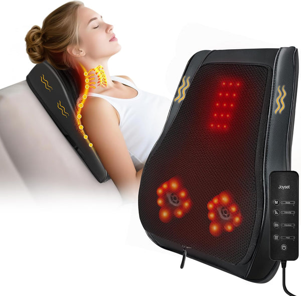 Joyset Back Massager with Heat,Neck Massager for Back Pain Deep Tissue,4D Kneading