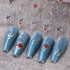 Silver Nail Art Stickers, Sun Moon Star Heart Line Flower Self-Adhesive 3D Nail Transfer Decals for Women
