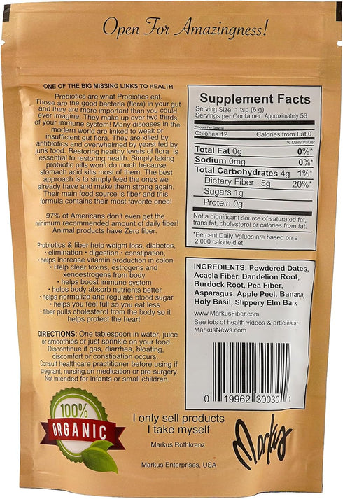 Wild Force Prebiotic Formula 11.5oz Bag - A Powerful Dietary Fiber for Reinforcing Gut Health and Immunity - 53 Servings