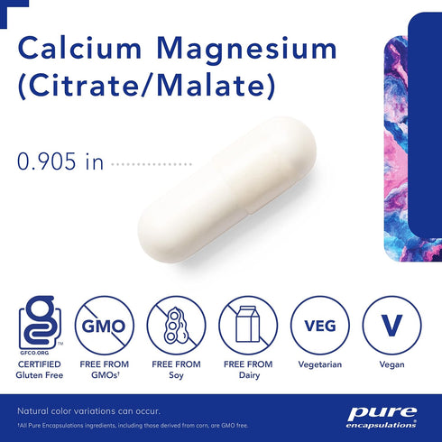 Pure Encapsulations Calcium Magnesium (Citrate/Malate) Supplement for Bone and Cardiovascular Health* - 180 Capsules