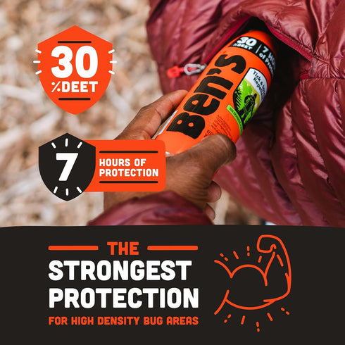 Ben's Eco Tick & Insect Repellent Spray - 30% DEET Bug Spray for Mosquitoes, Ticks - 6 oz (2 Pack) - Up to 7 Hours