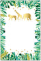 Pink The Cat 30 Blank Thank You Cards Notes Invitations Jungle Green Gold + 30