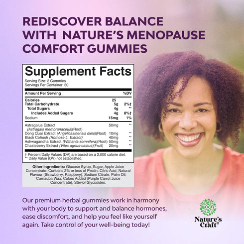 Gummies 60 Count Womens Menopause with Dong Quai - Menopause Vitamins for Women with Ashwagandha - Holistic Support