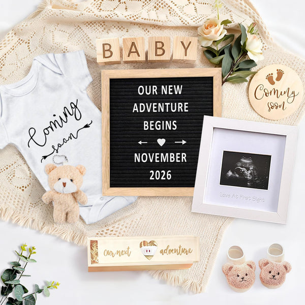 Pregnancy Announcement Set, Baby Announcement Props Ideas Include Letter Board, Pregnancy Test