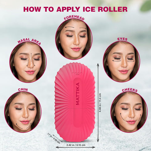Ice Roller for Face and Eye - Pink Silicone Ice Roller, Gua Sha Face Massage, Facial Cube for Skincare Gift for Men &
