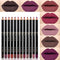 MAEPEOR Matte Lip Liner Set, 12 PCS Classic Colors, Highly Pigmented Velvet Lipliner Pencil Set