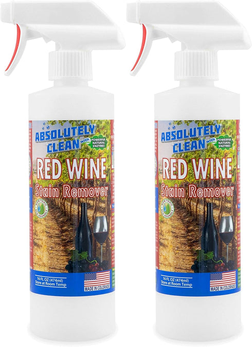 Amazing Red Wine Stain Remover, Natural Enzymes Eliminate Wine Stains Fast, USA Made (16oz 2 Pack)