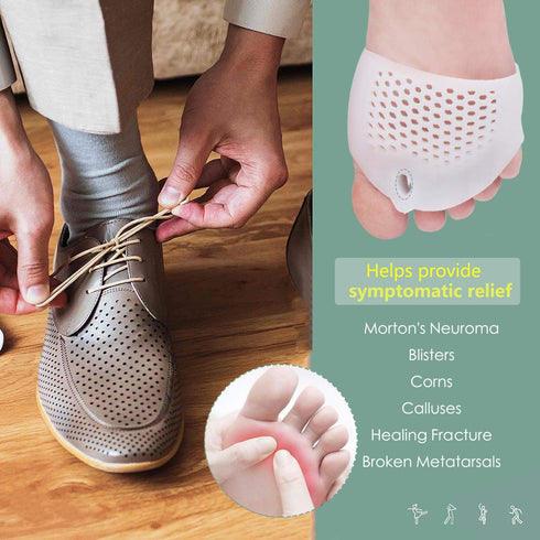 Metatarsal Pads, Gel Toe Separators, Bunion Corrector Cushion, Soft & Breathable Toe Spacers for Rapid Pain Relief