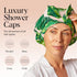 Kitsch Luxury Shower Caps, Reusable Waterproof, Large, Non-slip, Quick-dry Hair Cap, Palm Leaves Design
