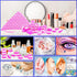 MotBach 100 Pcs 3g Empty Plastic Containers with Lids, Tiny Makeup Sample Containers, Pink Round Jars