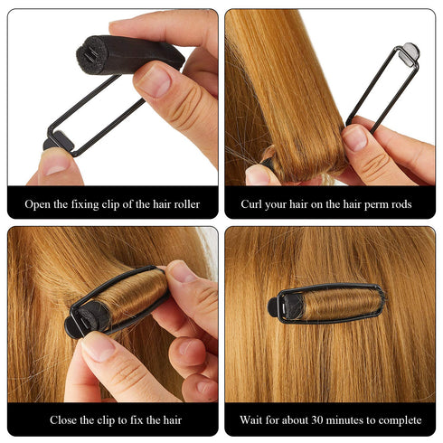 WILLBOND 40 Pieces Satin Hair Rollers - Sponge Curlers for Soft Waves, Flexible Styling for Black Hair