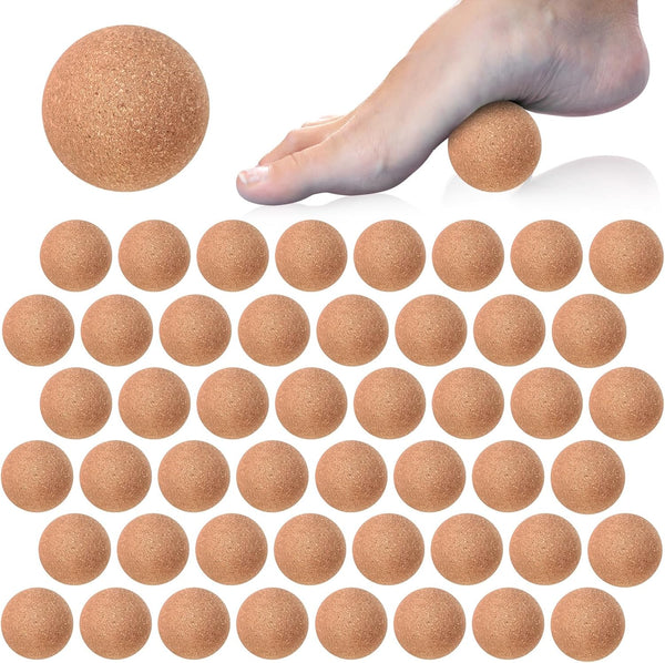 Seenelling 50 Pcs Cork Massage Ball 1.5 Inch Solid Hard Myofascial Release Yoga