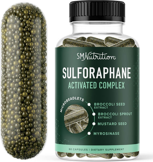 50MG Sulforaphane Supplement from Broccoli Sprouts, NRF2 Activation, Vegan, 60ct
