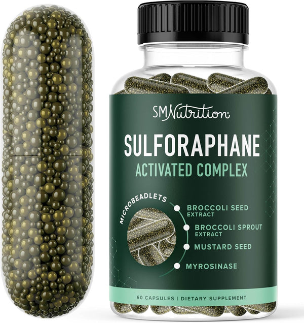 50MG Sulforaphane Supplement from Broccoli Sprouts, NRF2 Activation, Vegan, 60ct