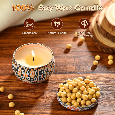 obisesio Set, 12 Pack, 300 Set, Scented Candles Gift Candles for Home Scented Hours Long Lasting Soy Wax Aromatherapy