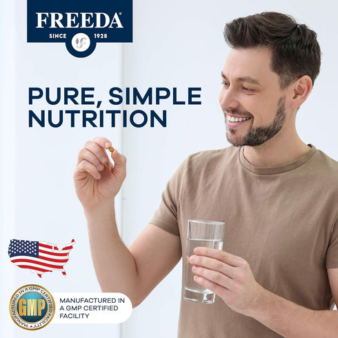 Freedavite Tiny Tablet - Moderate Multivitamin for Men and Women, 100 Count, Vitamins A, C, D, E, B1, B2, B6, B12