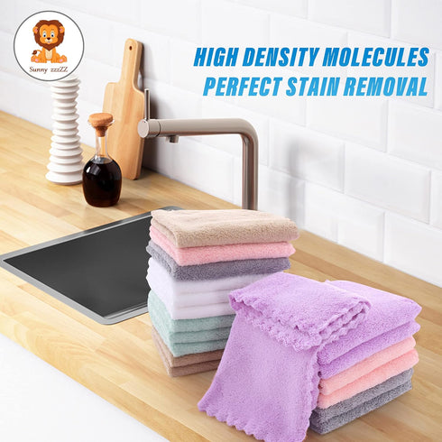Sunny zzzZZ 18 Pack Microfiber Cleaning Cloth, Super Absorbent 10 × 10 Inch Reusable Rags, Fast Drying (Multicolor)
