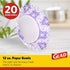 Glad Round Disposable Paper Bowls, Purple Victorian Design, Heavy Duty, 12 Oz, 20 Count