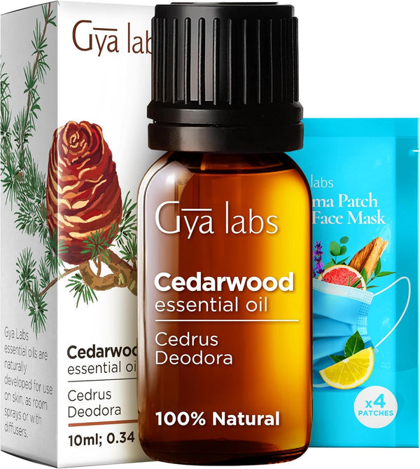 Gya Labs Cedarwood Essential Oil for Hair and Diffuser, 0.34 Fl Oz, 100% Pure Natural Cedarwood Oil