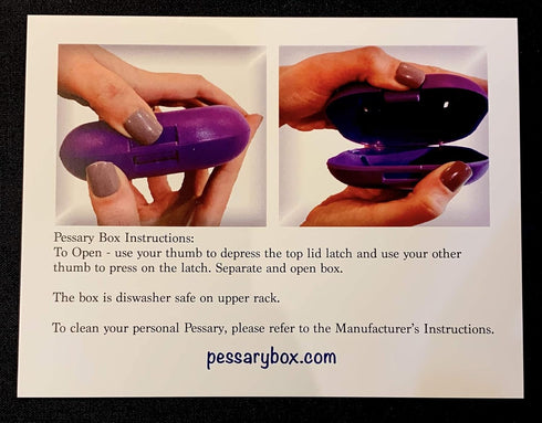 Pessary Box Discreet Pessary Storage case Container with Vented lid and Personal Lubricant Clip