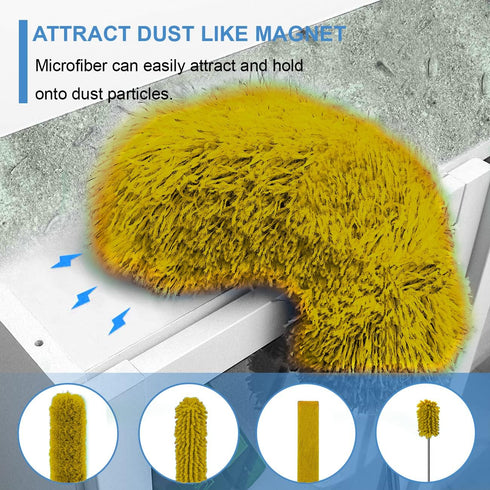 OOSOFITT Upgraded Dusters for Cleaning (6pcs), Ceiling Fan Duster with 100" Extension Pole