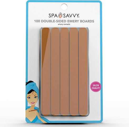 Nail File Set, 100 Count Double Sided Emery Board Nail Files, 4.5 Inch for Natural Nails Care, Pedicure & Manicure