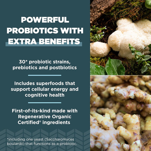 Ancient Nutrition Regenerative Organic Certified Probiotics, Extra Strength for Healthy Digestion and Immune Support,